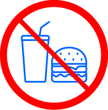 No eating or drinking.